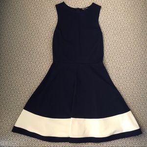 Aqua Navy and White Dress